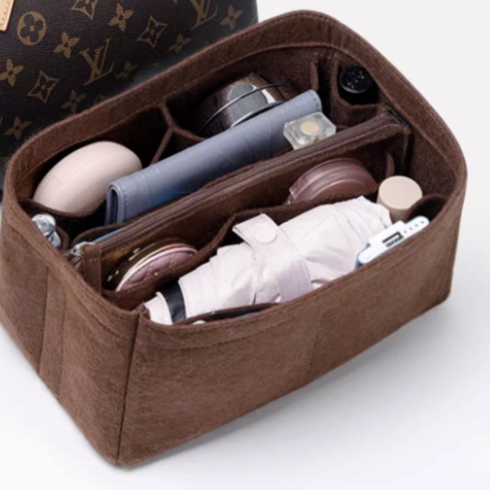 Felt Organizer Insert Handbag Pocket Zipper Boston Satchel Portable Purse Tote